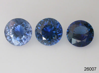 Nice 7 mm Round Double Brillant Light Blue Created Sapphire 
